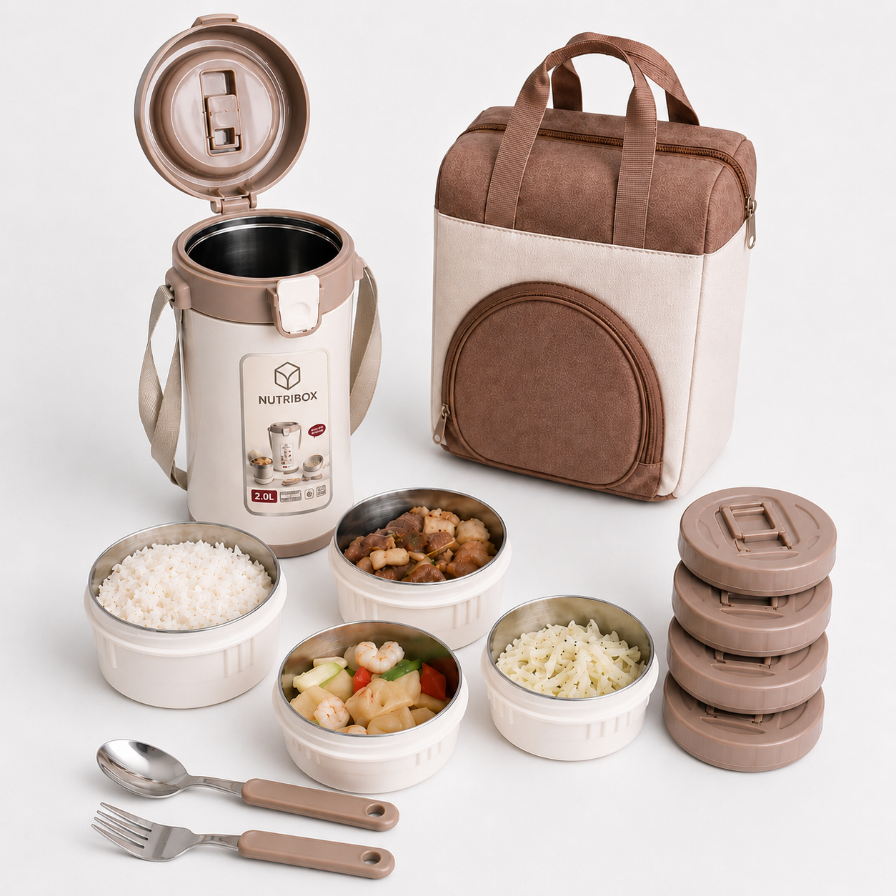 Marmita Térmica NutriBox 2L com 4 Compartimentos