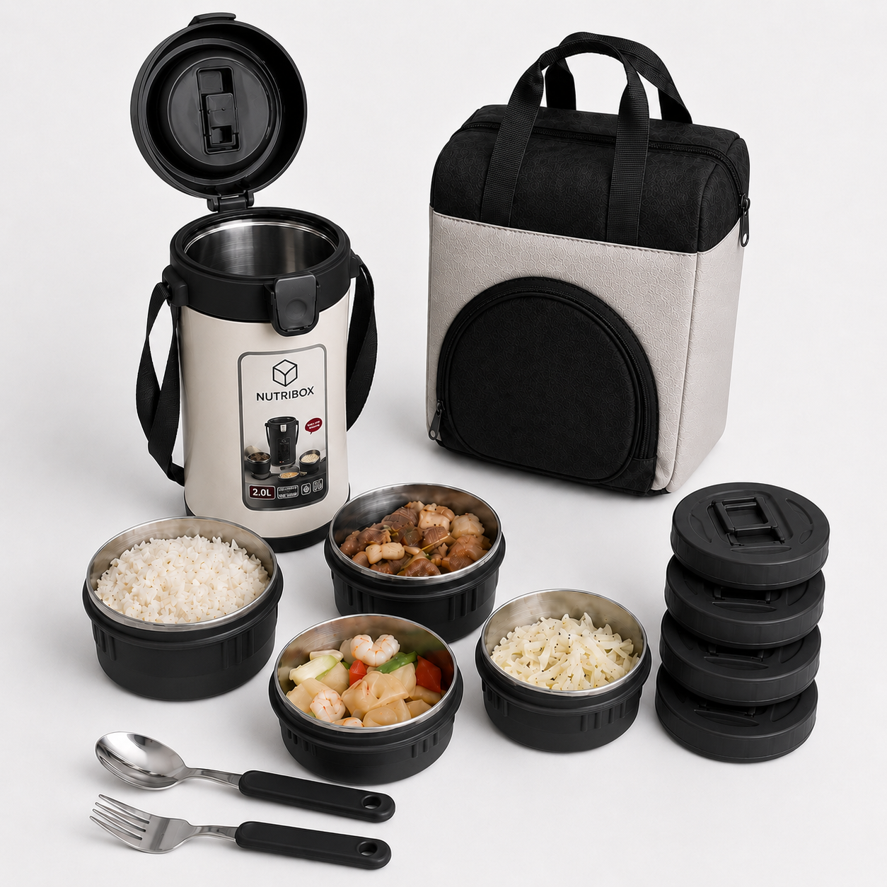 Marmita Térmica NutriBox 2L com 4 Compartimentos