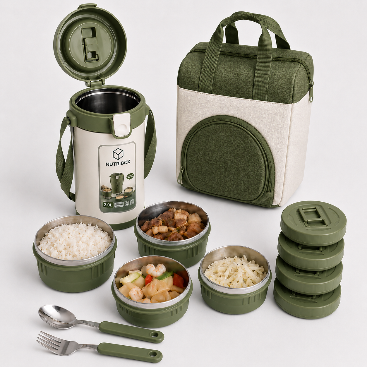 Marmita Térmica NutriBox 2L com 4 Compartimentos