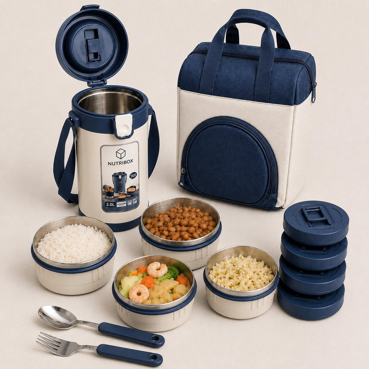 Marmita Térmica NutriBox 2L com 4 Compartimentos