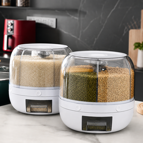 Dispenser Giratório 360° para Grãos com 6 Compartimentos