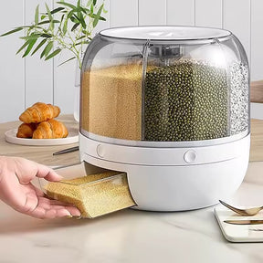 Dispenser Giratório 360° para Grãos com 6 Compartimentos