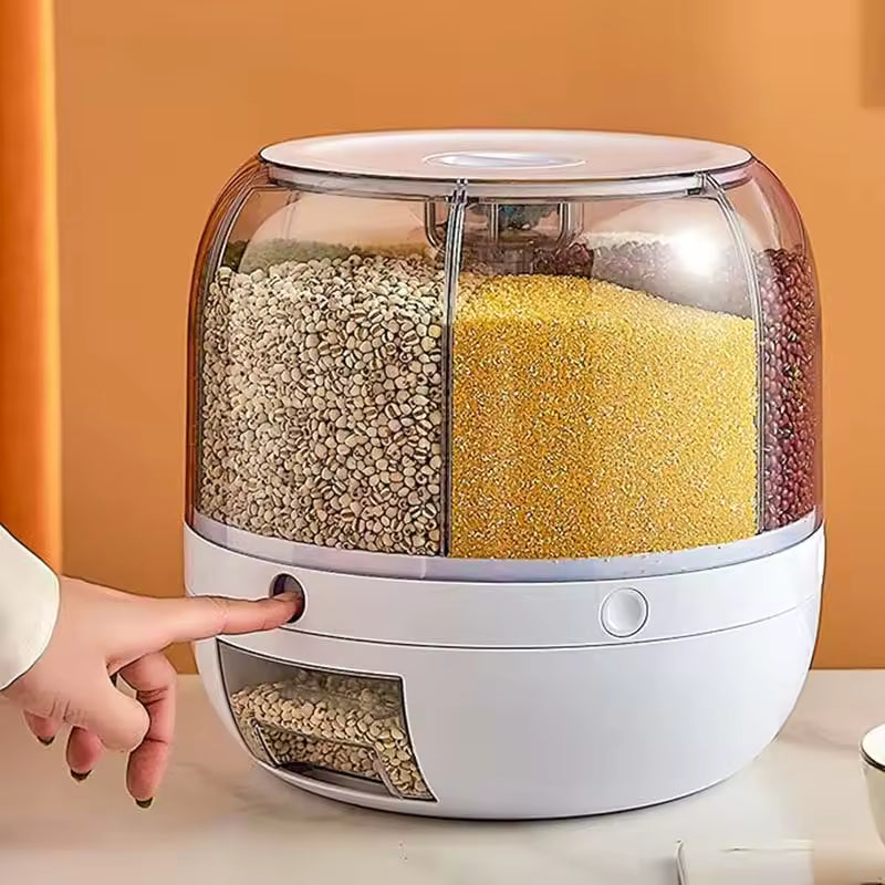 Dispenser Giratório 360° para Grãos com 6 Compartimentos