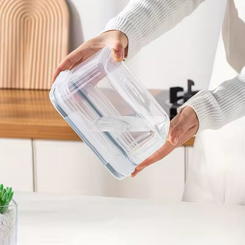 Caixa de Armazenamento com Drenagem para Frutas e Vegetais