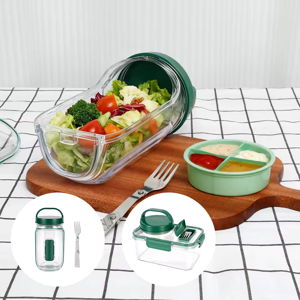Recipiente para Salada e Frutas com Porta-Molho