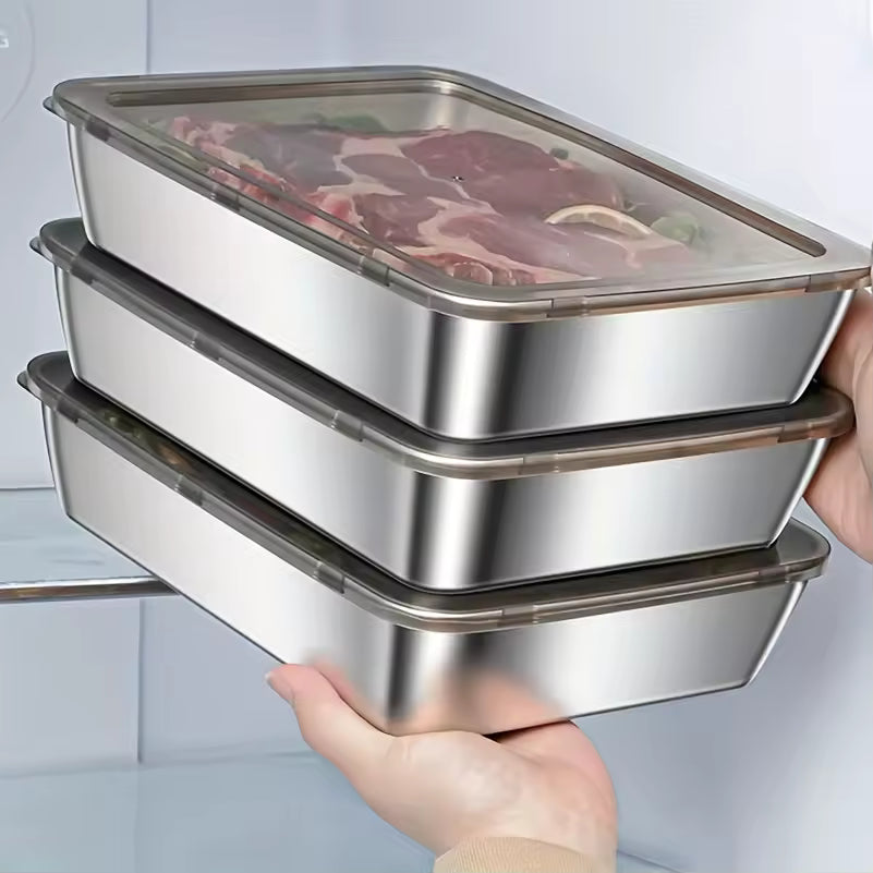 Bandeja de Inox com Tampa