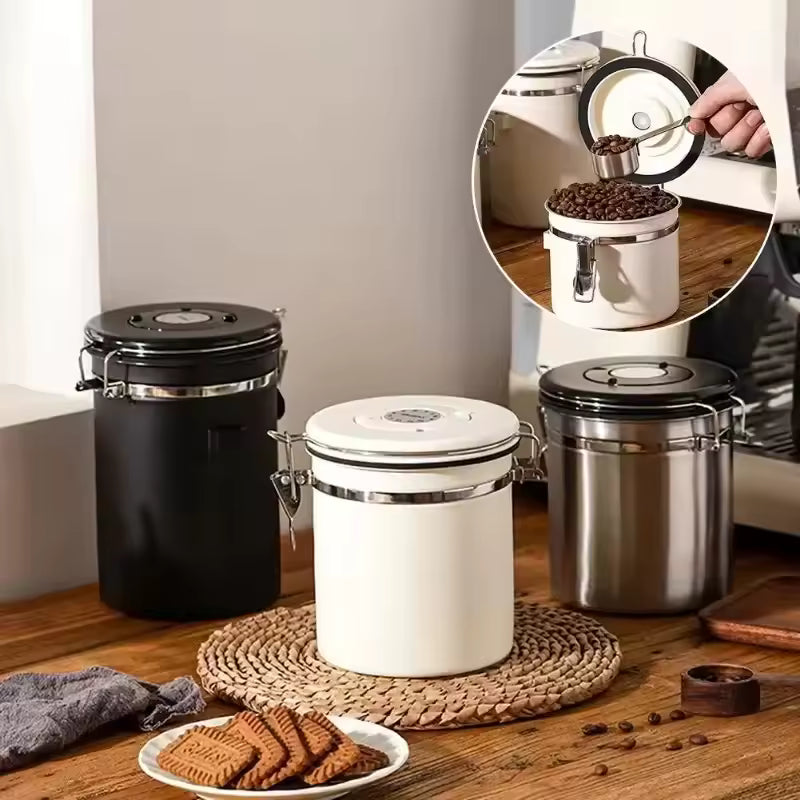Pote Hermético a Vácuo para Café em Inox 304